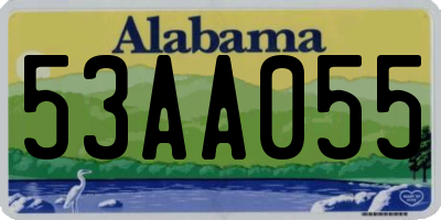 AL license plate 53AA055