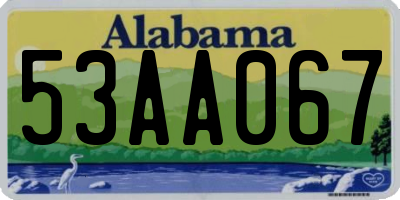 AL license plate 53AA067