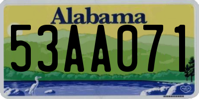 AL license plate 53AA071