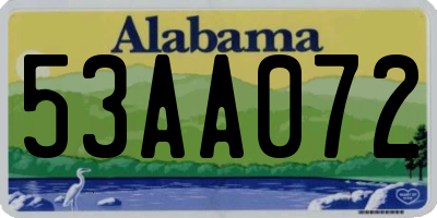 AL license plate 53AA072