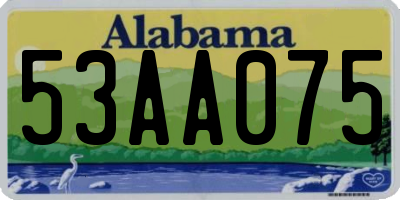 AL license plate 53AA075