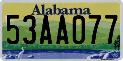 AL license plate 53AA077