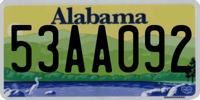 AL license plate 53AA092
