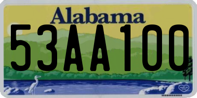 AL license plate 53AA100