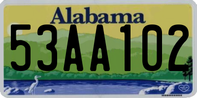 AL license plate 53AA102