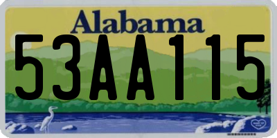 AL license plate 53AA115