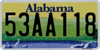 AL license plate 53AA118