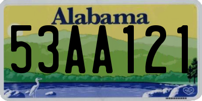 AL license plate 53AA121