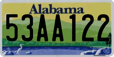 AL license plate 53AA122