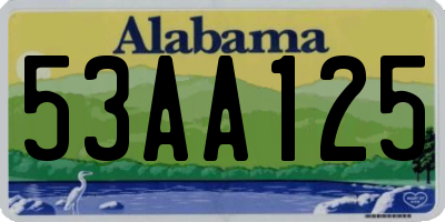 AL license plate 53AA125