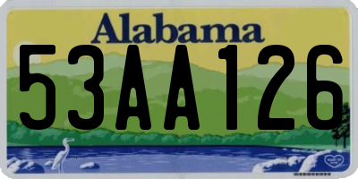 AL license plate 53AA126