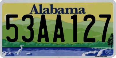 AL license plate 53AA127