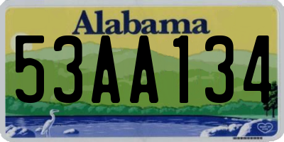 AL license plate 53AA134