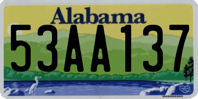 AL license plate 53AA137