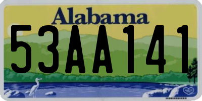 AL license plate 53AA141