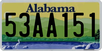 AL license plate 53AA151