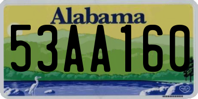 AL license plate 53AA160