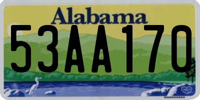 AL license plate 53AA170