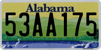 AL license plate 53AA175