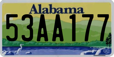 AL license plate 53AA177