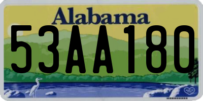 AL license plate 53AA180