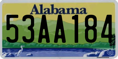 AL license plate 53AA184