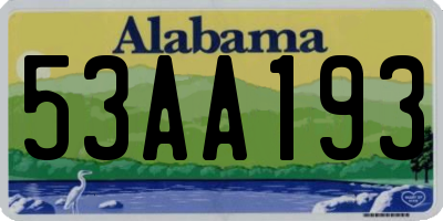 AL license plate 53AA193