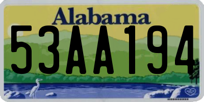 AL license plate 53AA194