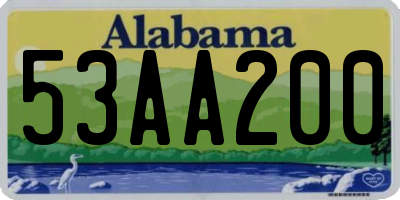 AL license plate 53AA200