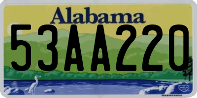 AL license plate 53AA220