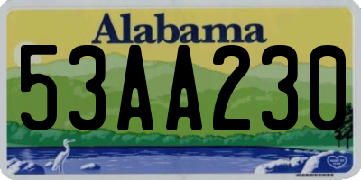 AL license plate 53AA230