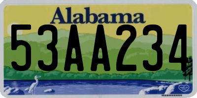AL license plate 53AA234