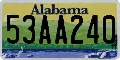 AL license plate 53AA240