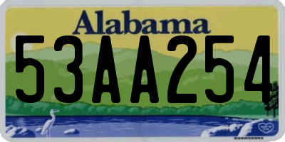 AL license plate 53AA254