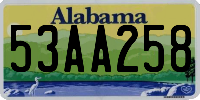 AL license plate 53AA258