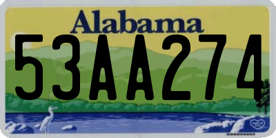 AL license plate 53AA274