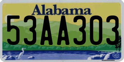 AL license plate 53AA303