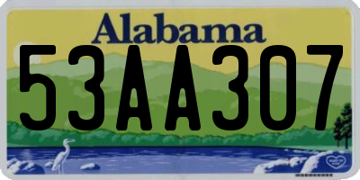 AL license plate 53AA307