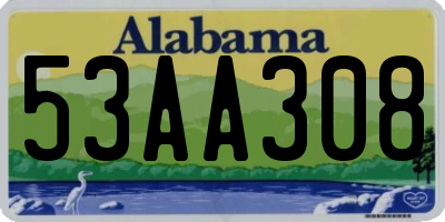 AL license plate 53AA308