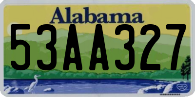AL license plate 53AA327