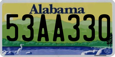 AL license plate 53AA330