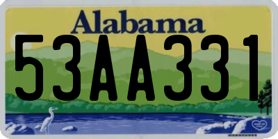 AL license plate 53AA331