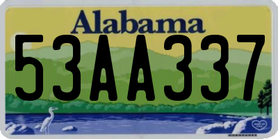 AL license plate 53AA337