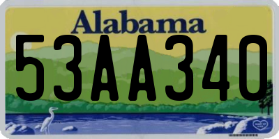 AL license plate 53AA340