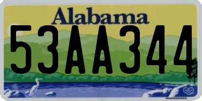 AL license plate 53AA344