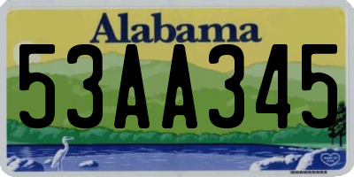 AL license plate 53AA345