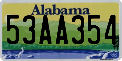AL license plate 53AA354