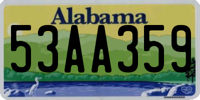 AL license plate 53AA359