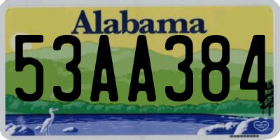 AL license plate 53AA384