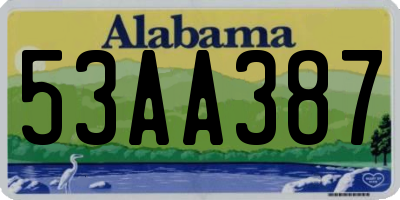 AL license plate 53AA387